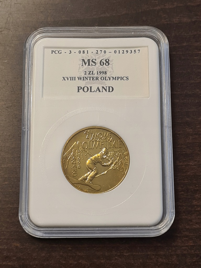 2 zł 1998 r. XVIII ZIMOWE IGRZYSKA OLIMPIJSKIE NAGANO / grading ms68