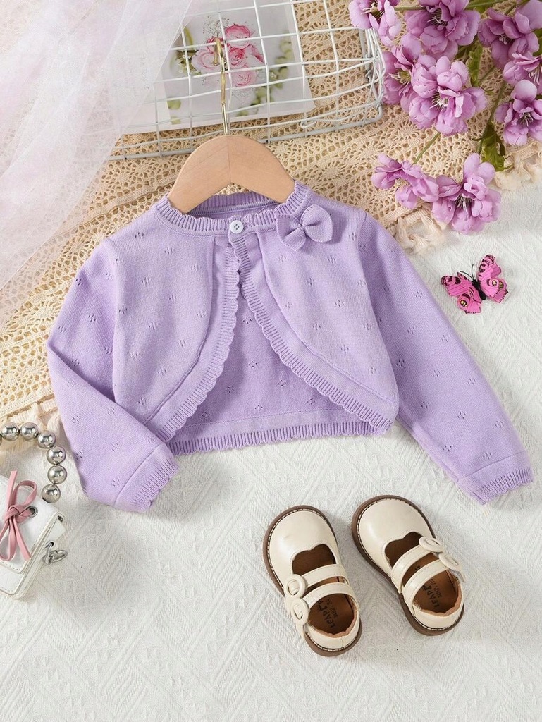 SHEIN FIOLETOWY SWETER KOKARDA CCP NJ4__80-86