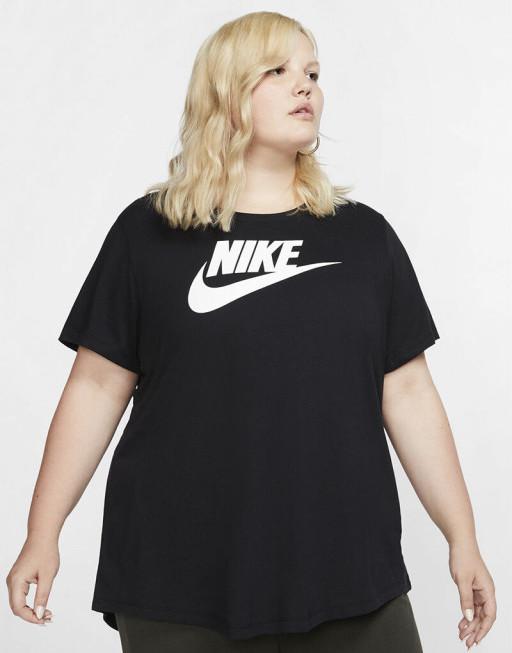 V6B401*NIKE PLUS SIZE T-SHIRT CZARNY Z LOGO XL K00