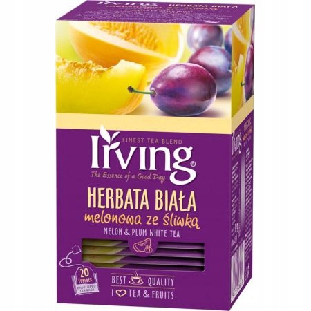 Irving Herbata biała melonowa ze śliwką 20 szt