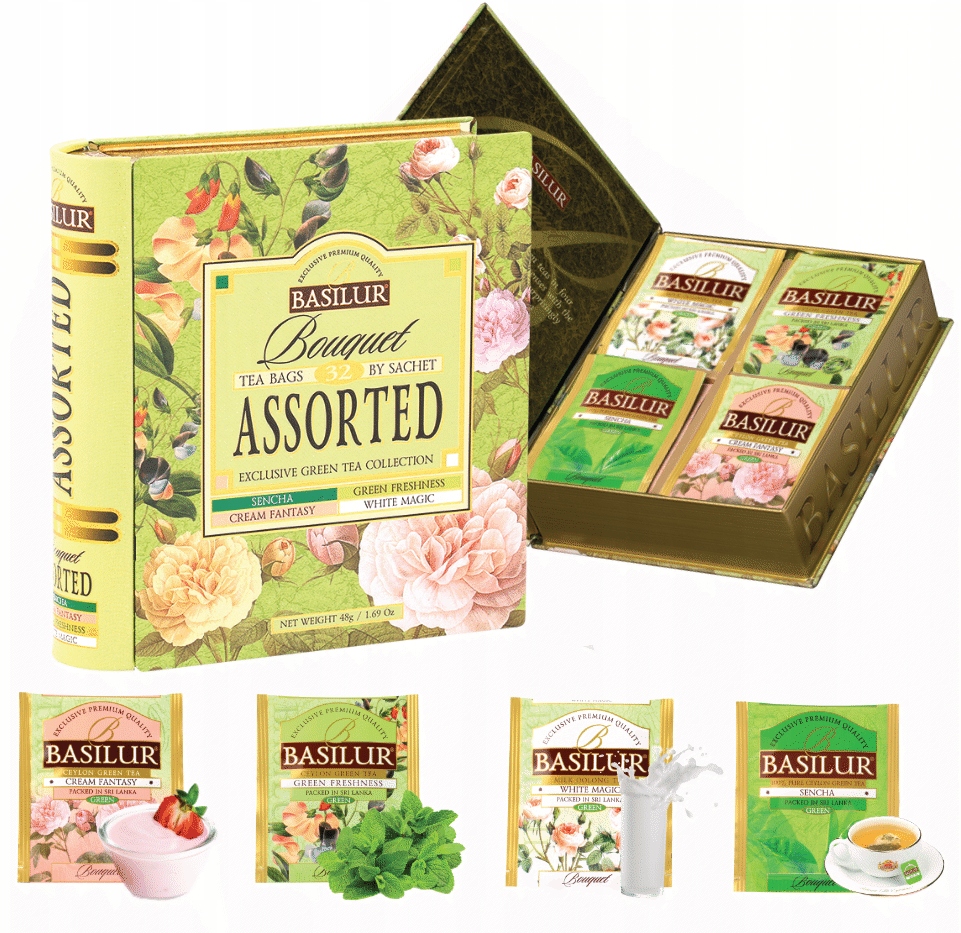 Zestaw herbat zielonych na PREZENT 4 smaki 32szt.