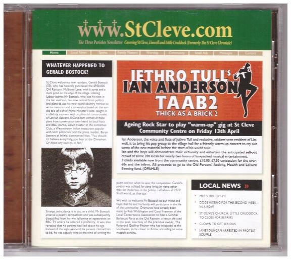 JETHRO TULL'S IAN ANDERSON - TAAB2 (THICK AS A BRICK 2) * 2012