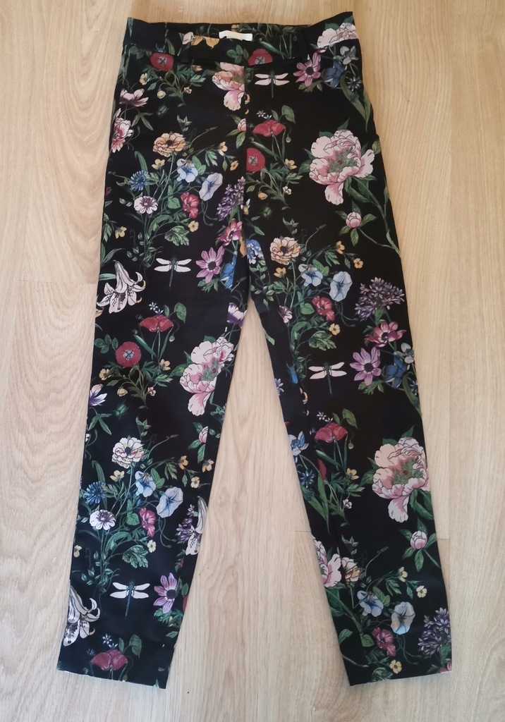 Spodnie w kwiaty H&M roz. 34