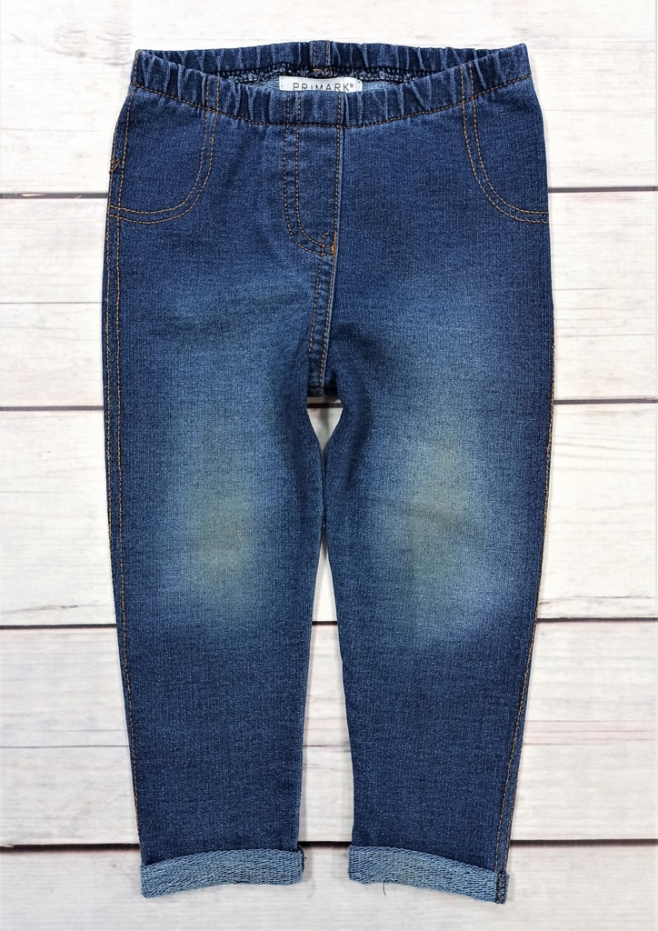 Primark śliczne legginsy a'la jeans 12-18m/86