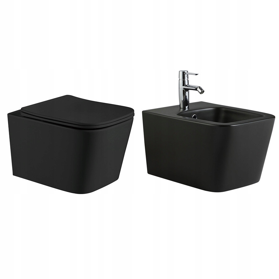 VELDMAN Czarna MISA WC INES BIDET system spłukiwania RIMLESS TORNADO