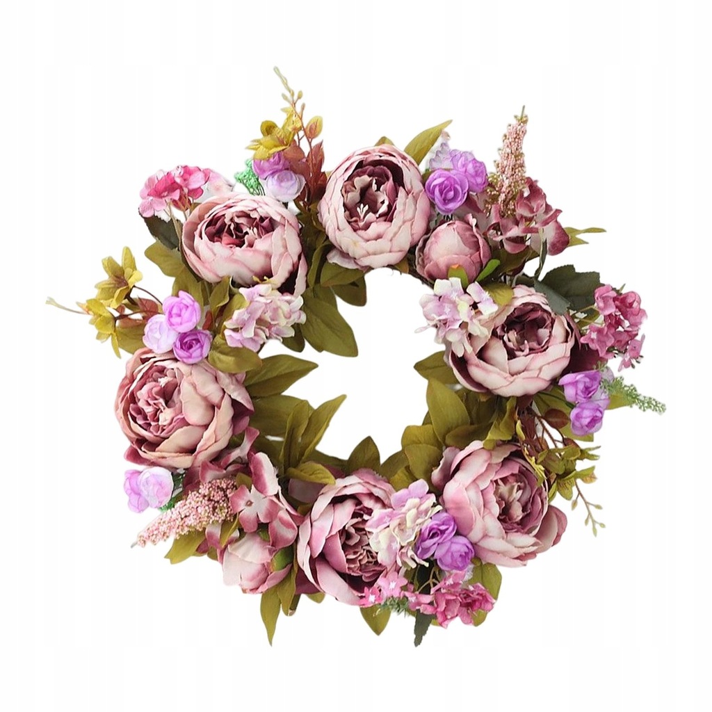 Handmade Peony Flowers Artificial Wreath 16inch for Fistival Home Peony G