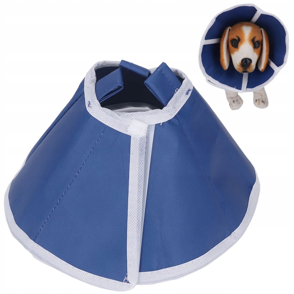 Kołnierz pozabiegowy z tkaniny r.(L)- wysokość 27cm, obwód 23-35cm