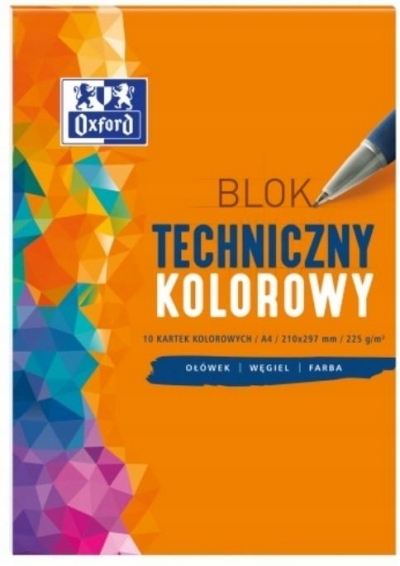 Blok techniczny A4/10K 225G kolor (20szt) OXFORD