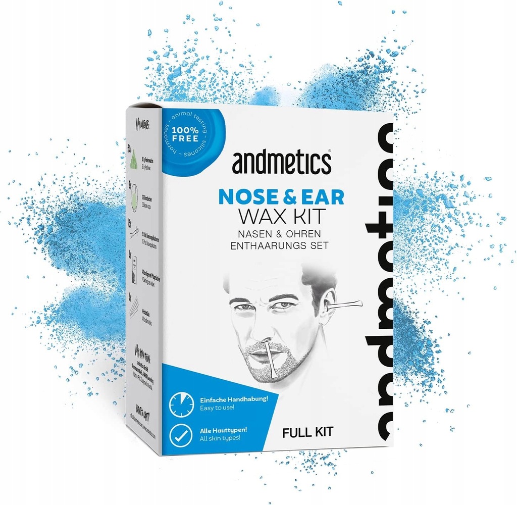 andmetics zestaw do usuwania włosów z nosa i uszu