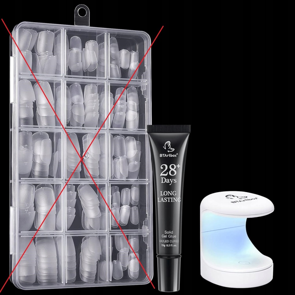 ZESTAW DO NAKŁADANIE TIPSÓW BALERINY LAMPKA UV I KLEJ