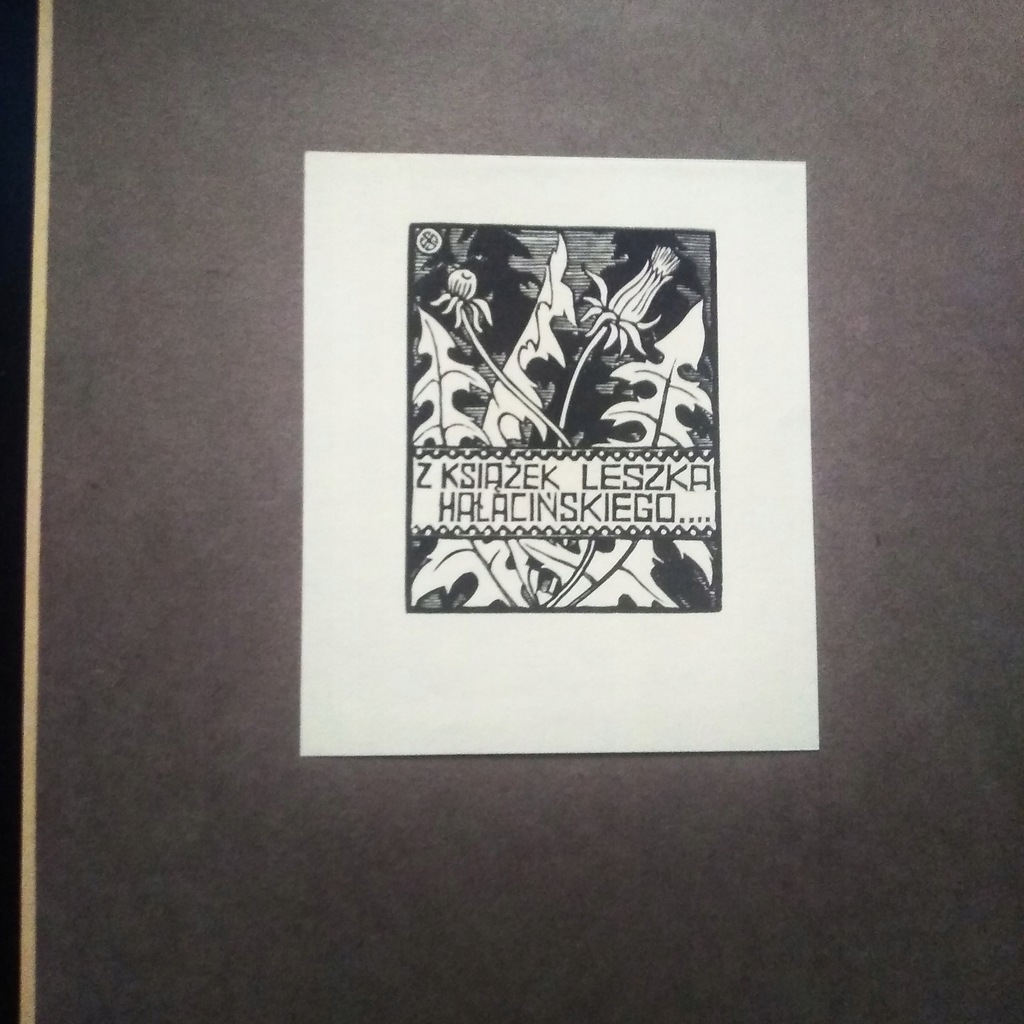 Drzeworyt. Exlibris Leszka Hałacińskiego Stanisław Jakubowski 1924