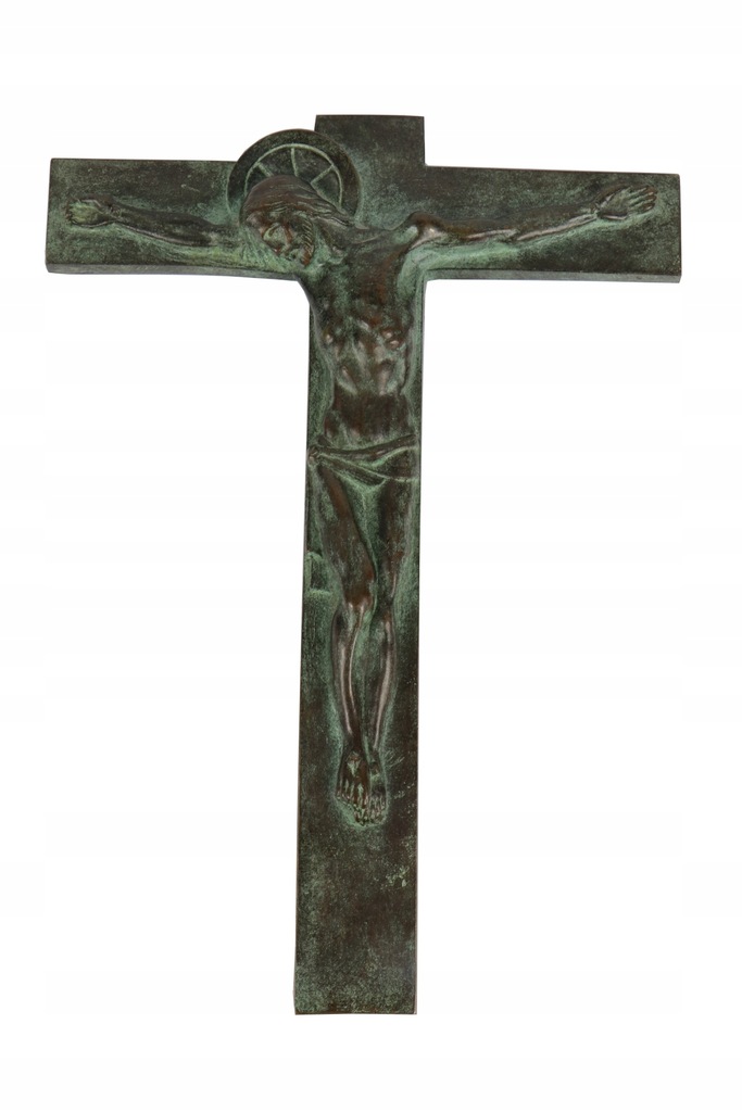 Hartmann Brąz 1920 Krzyż Jezus Duży Antyk OKazja