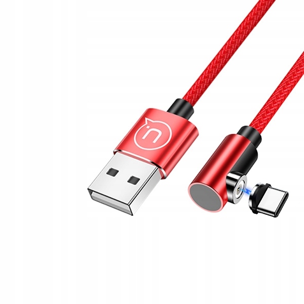 USAMS Kabel kątowy magnetyczny U54 1m USB-C czerwo