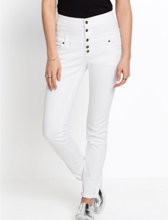 Spodnie białe/wysoki stan r.M/L