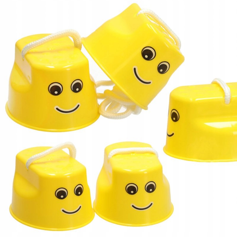 Szczudła dla dzieci kubełkowe chodaczki równowaga 2 sztuki żółte