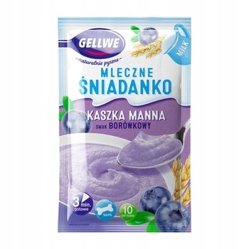 Gellwe Mleczne śniadanko Kaszka manna smak borówkowy 50g