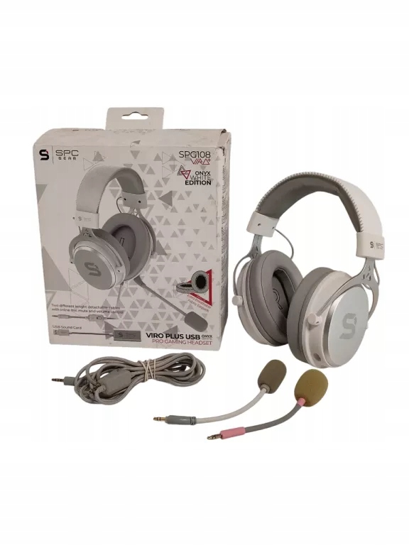 SŁUCHAWKI WOKÓŁUSZNE NAUSZNE SPC GEAR VIRO PLUS ONYX WHITE