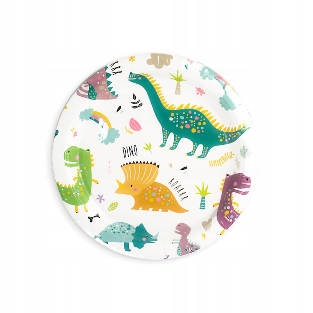 Papierowe talerze Dinozaury, 6 sztuk