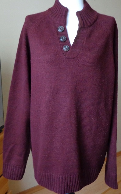 NEXT - ciepły, bordowy pulower - r. XL