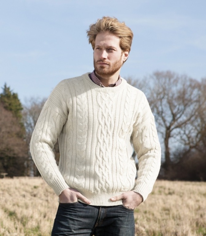 Sweter męski WOOLOVERS Classic Aran XXL