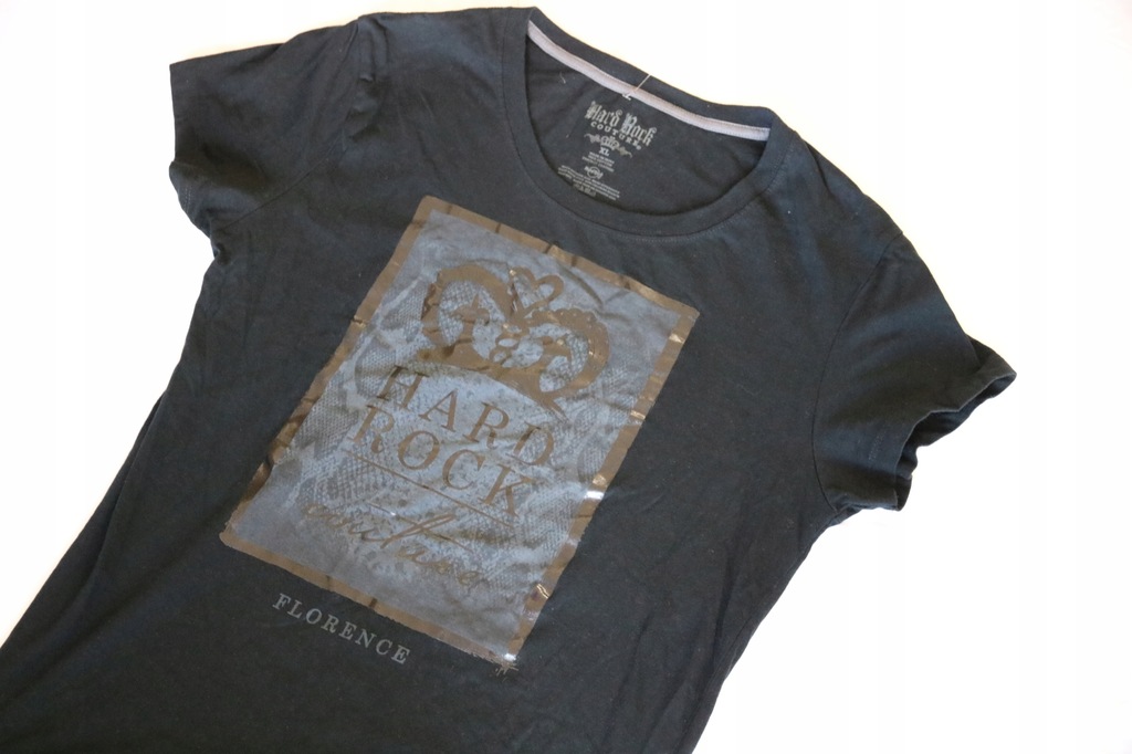 HARD ROCK COUTURE TSHIRT CZARNY PRINT ROZ M/L