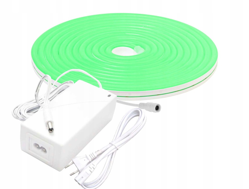 ZESTAW 5M NEON Taśma LED 12V MOCNY GREEN+ ZASILACZ