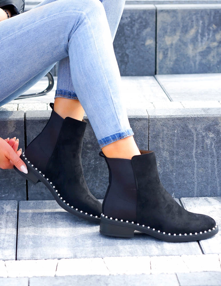 Купить Черные замшевые женские ботинки Челси Pearl: отзывы, фото и ...