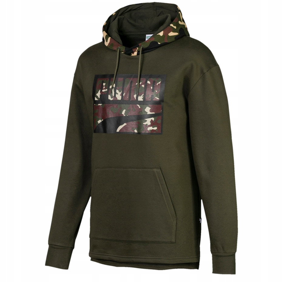 Bluza męska Puma Rebel Camo Hoody FL oliwkowa 5805