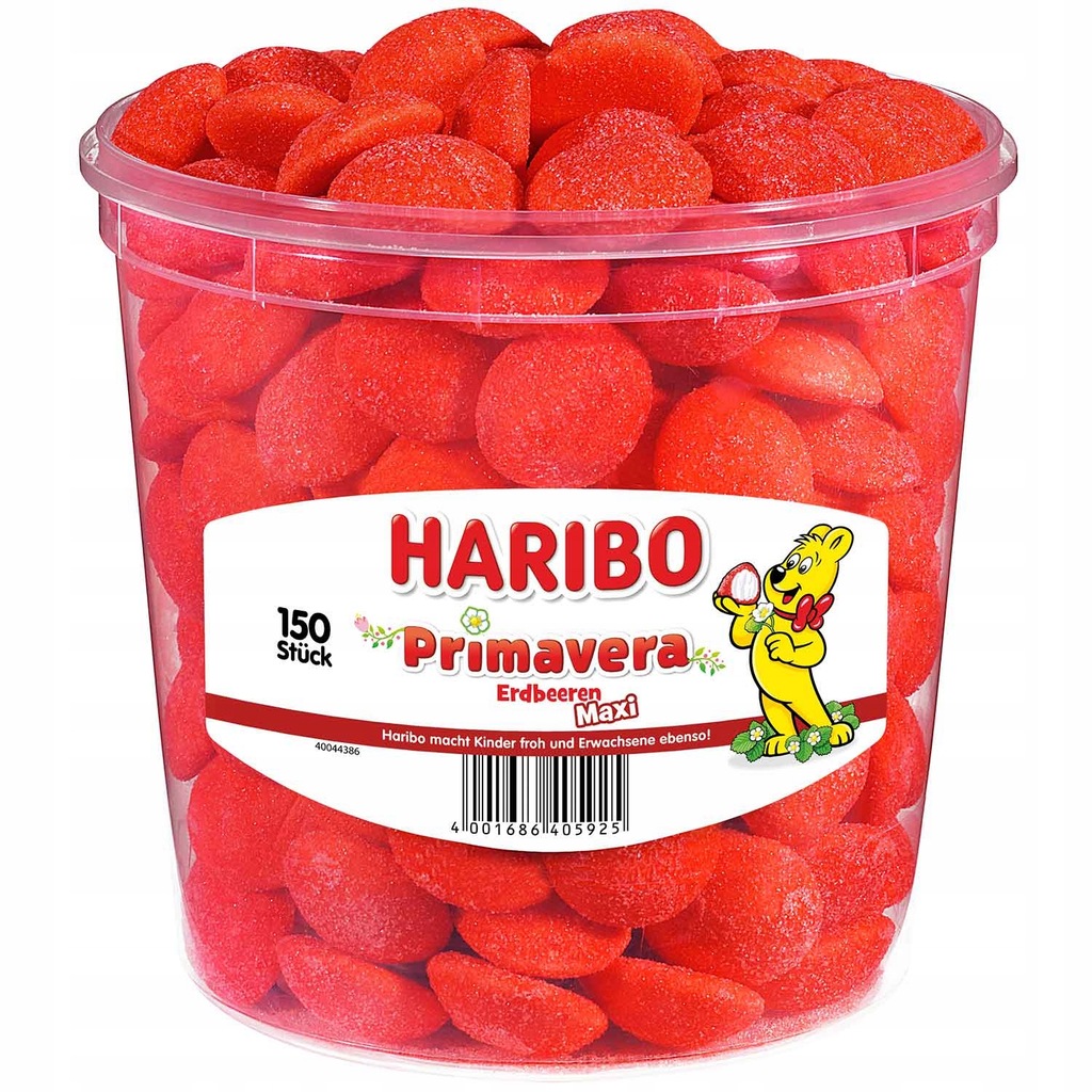 HARIBO PRIMAVERA MAXI TRUSKAWKOWE PIANKI 1050g