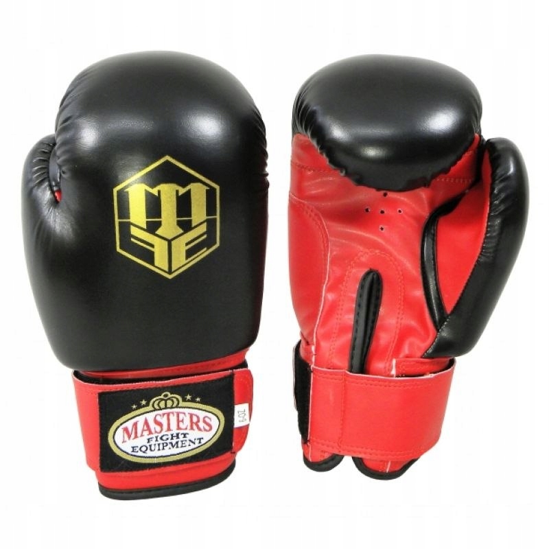 Rękawice bokserskie MASTERS - RPU-2A czarno - czerwone 10 oz
