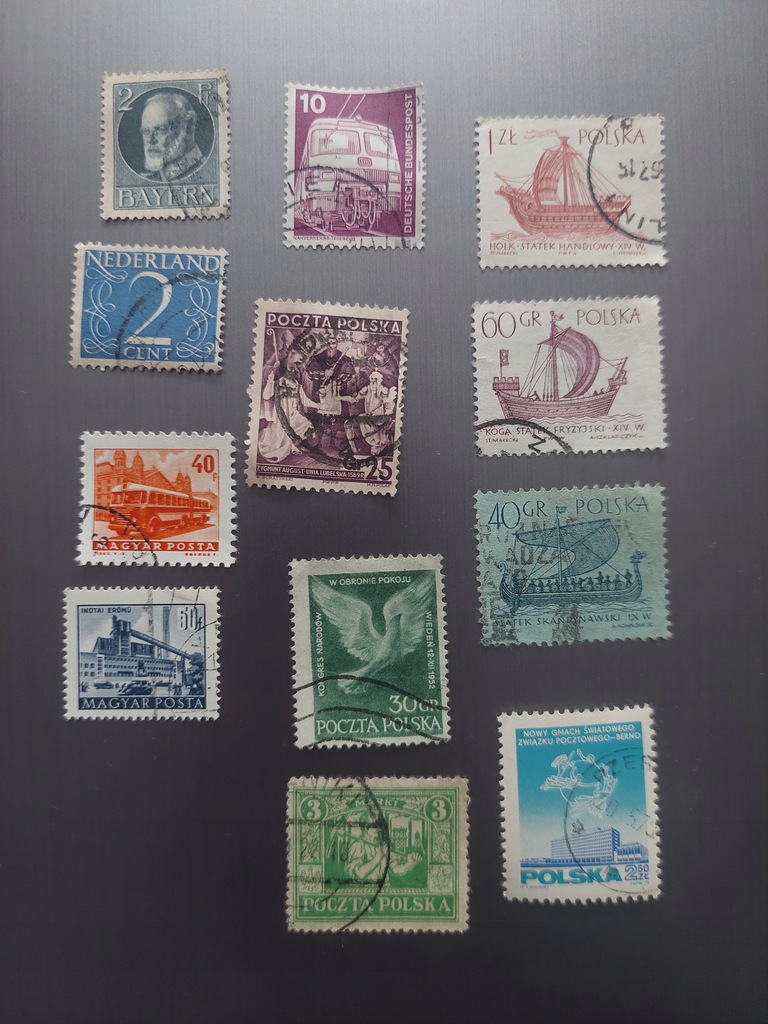 Stare znaczki pocztowe Polskie, Magyar, Bayern itp