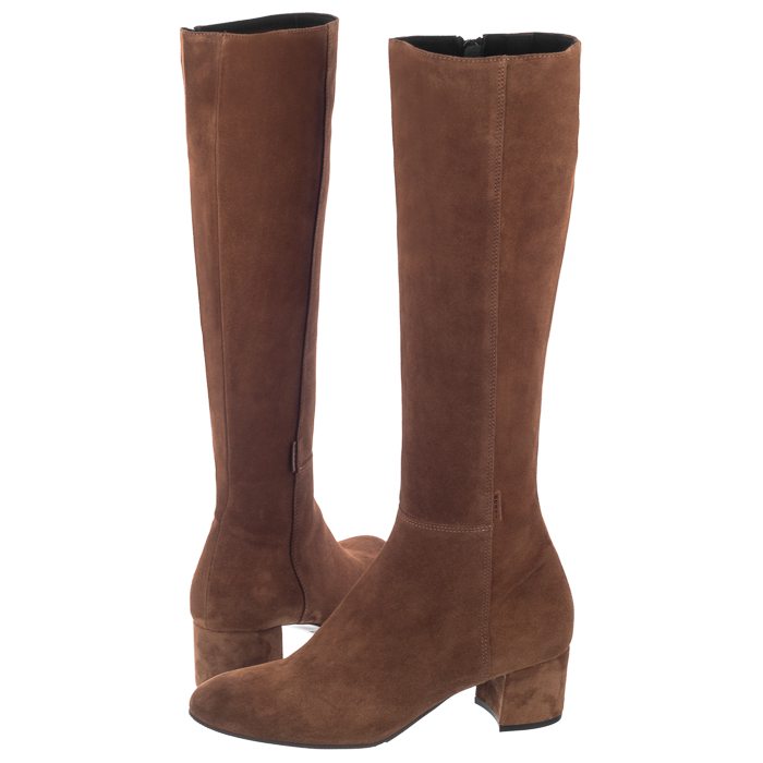 Buty Damskie Kozaki Zamszowe Nessi 88006 Brązowe
