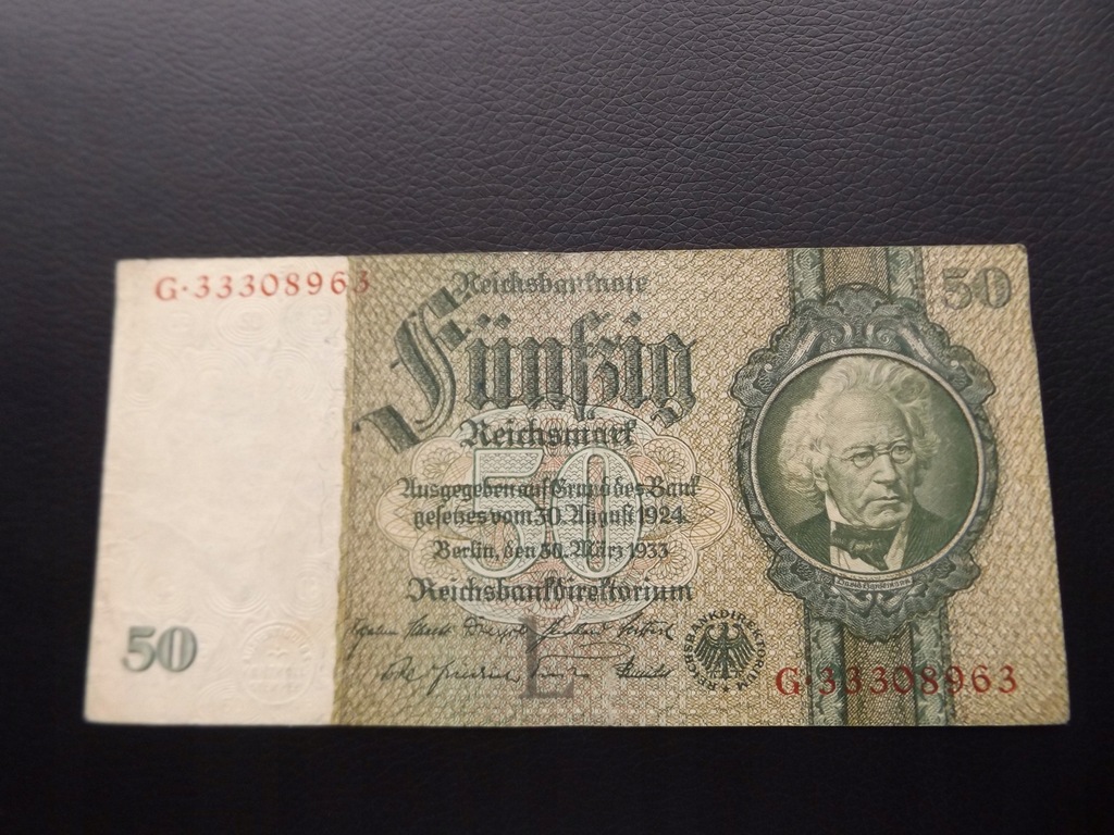 Niemcy 1933 Banknot 50 Marek * Seria G stan 3