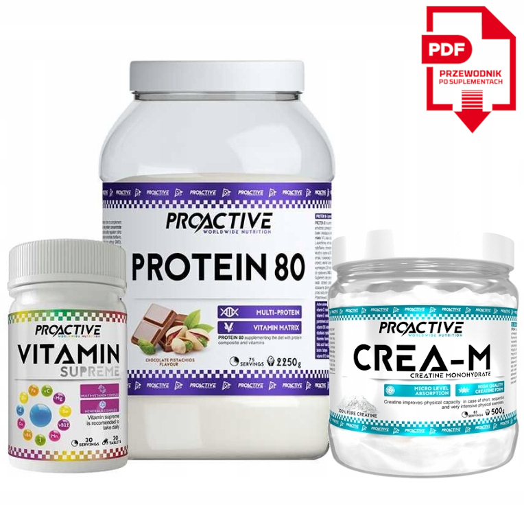 Białko Protein 80 2250g + Vitamin + kreatyna mono