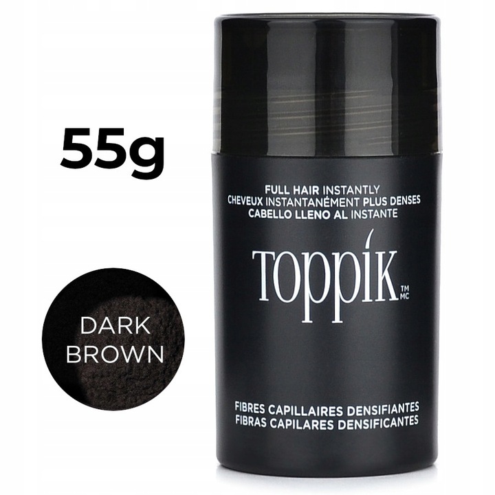 TOPPIK MIKROWŁÓKNA zagęszczanie 55g DARK BROWN