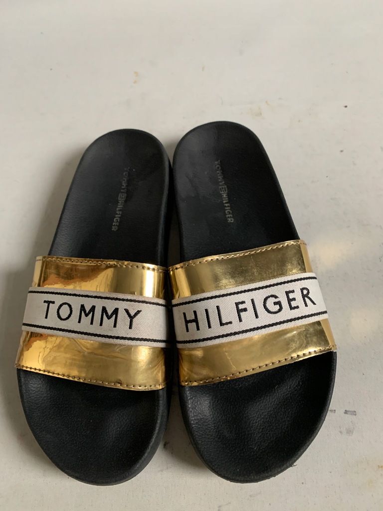 TOMMY HILFIGER MIRROR METAL BEACH SLIDE 38