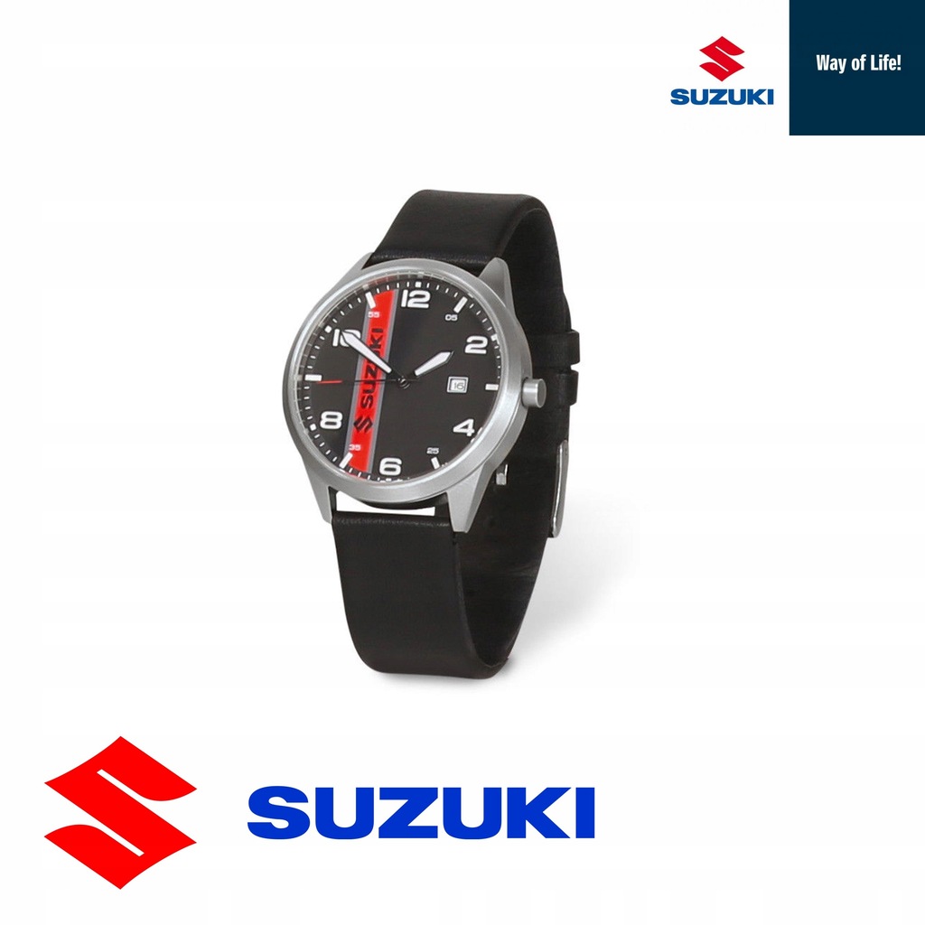 Czarny zegarek na rękę z logo Suzuki - MWAT3