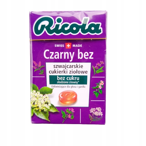 RICOLA CZARNY BEZ CUKIERKI BEZ CUKRU 27,5g