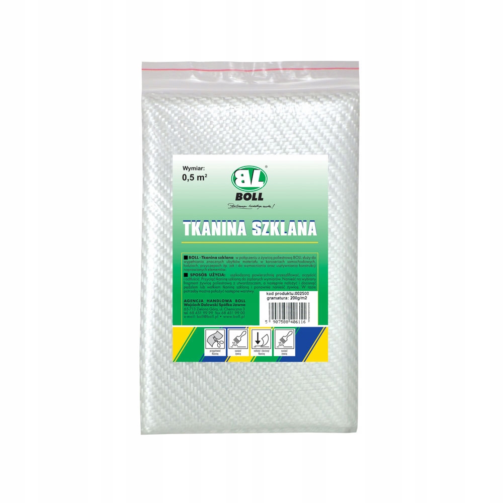 TKANINA SZKLANA 200g/m2 0,5m2 002500 BOLL 1SZT