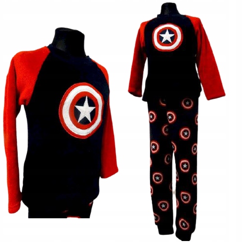 DRES KAPITAN AMERYKA MARVEL PIŻAMA POLAROWY 134 CM