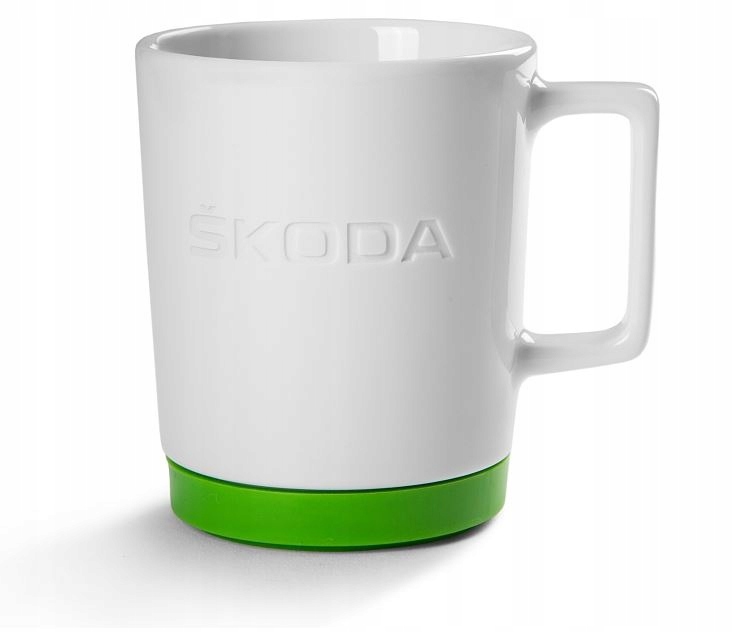 KUBEK BIAŁY PORCELANA SILIKON SKODA ORYGINAŁ