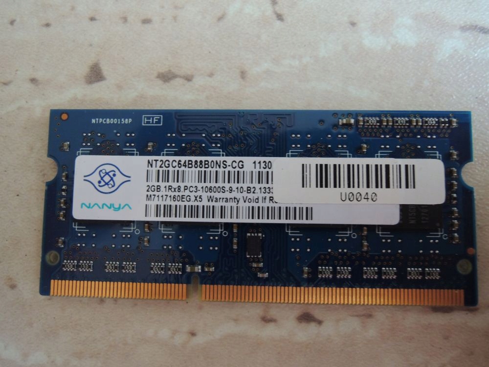 Pamięć RAM SODIMM DDR3 NANYA 2GB 2048MB PC3-10600