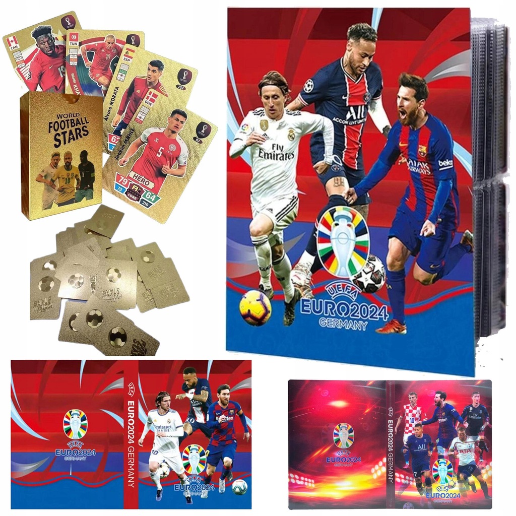ALBUM NA KARTY PIŁKARSKIE 432 EURO 2024 + GRATIS ZŁOTE KARTY Z PIŁKARZAMI