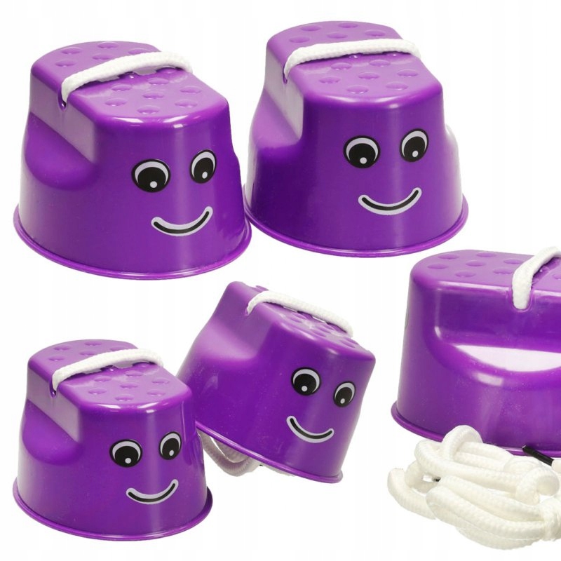 Szczudła dla dzieci kubełkowe chodaczki równowaga 2 sztuki fioletowe