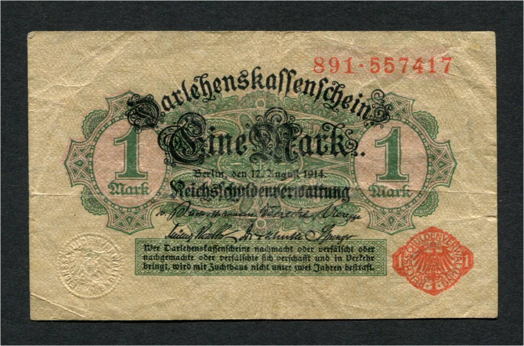 1 Marka Niemcy 1914