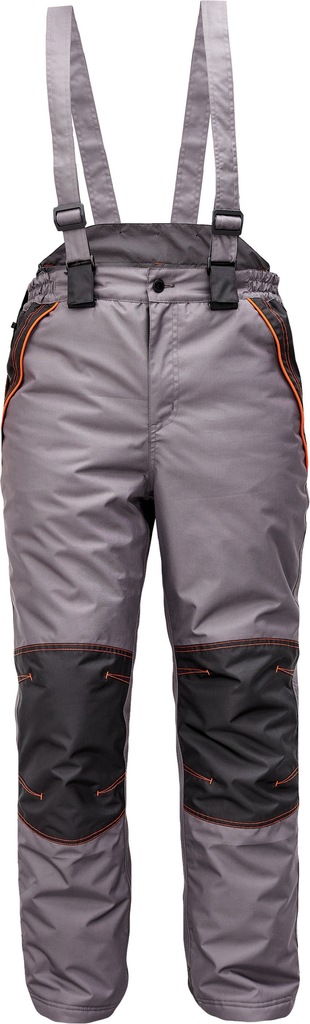Spodnie zimowe z odp. szelkami CREMORNE szare 2XL