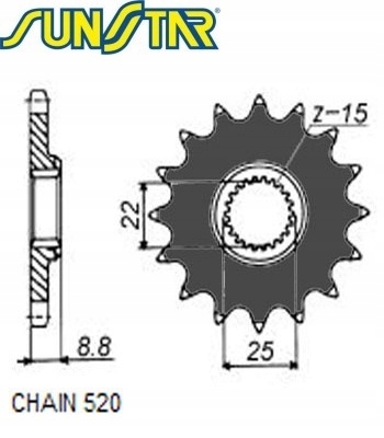 ZĘBATKA NAPĘDOWA SUNSTAR SUNF357-13