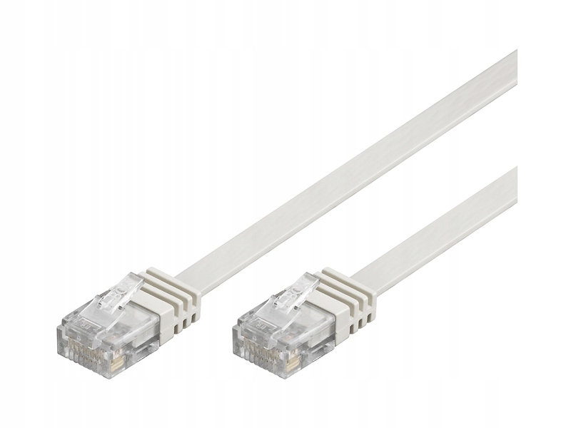 Kabel płaski Patchcord CAT 6 U/UTP RJ45/RJ45 1,5m biały
