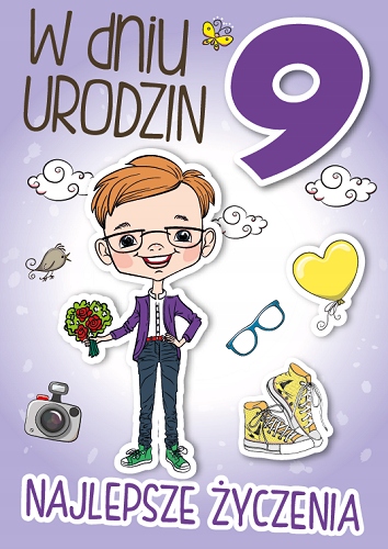 Kartka na 9 urodziny dla chłopaka 9 latek GM484