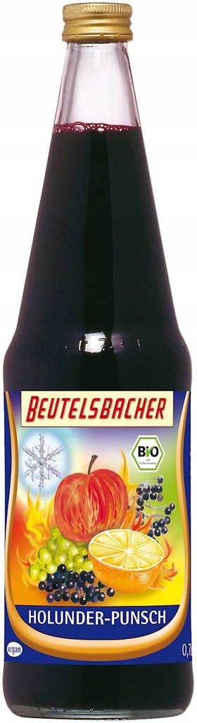 GRZANIEC BEZALKOHOLOWY JABŁKO - POMARAŃCZA - CZARNY BEZ BIO 700 ml - BEUTEL